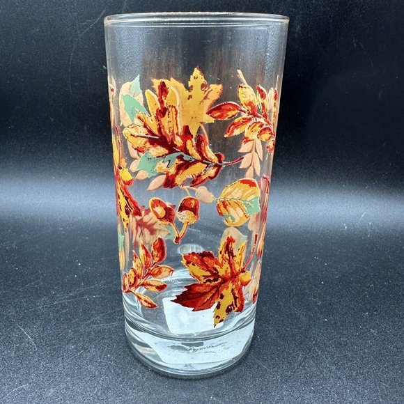 Greenbrier Autumn Fall Leaves Acorns Drinking Glasses Tumblers 16.3 oz Set of 4 - Picture 5 of 9